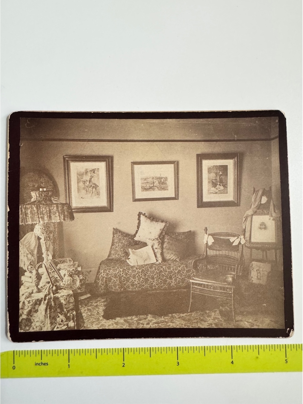 Vintage Sepia Living Room Photograph with Antique Charm - Interior Photo